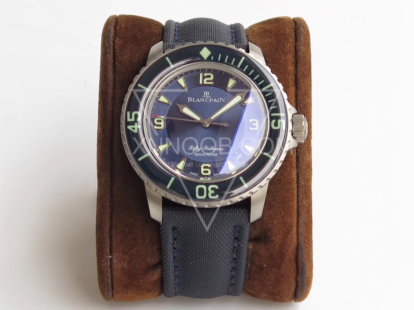 宝珀Blancpain五十寻蓝盘钛壳潜水 自动机械腕表